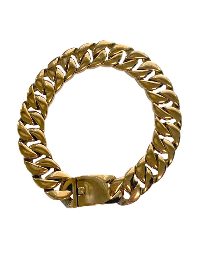 Front of a size 22 inches Biggie Choker in Gold by BAACAL. | dia_product_style_image_id:318311